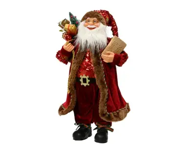 Kerstman plastic 19x8x30cm rood