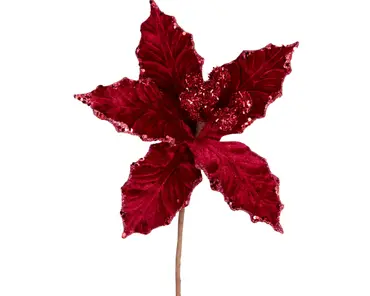 KERSTSTER BLOEM D22CM BURGUNDY