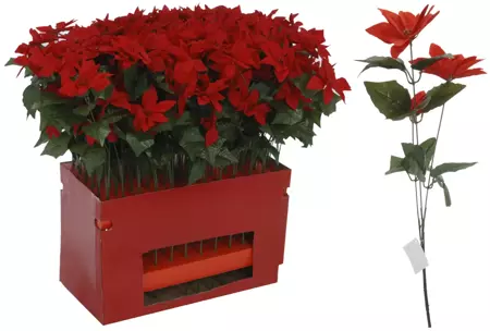 Kunstbloem Kerstster - 66cm - Rood