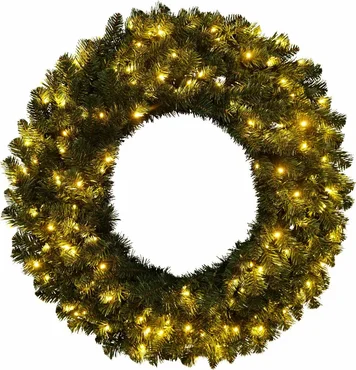 KRANS 90CM MET LED GROEN