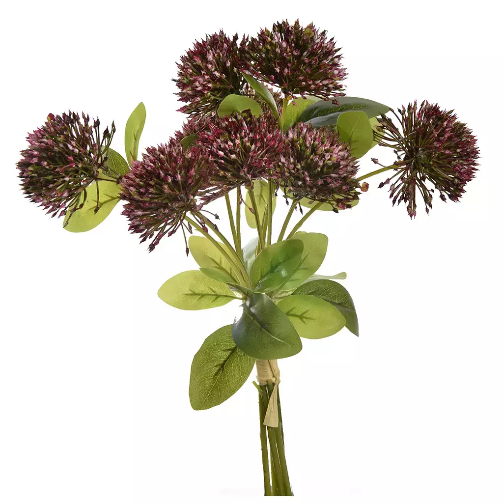 Kunstbloem Allium Bundel 34cm - Paars