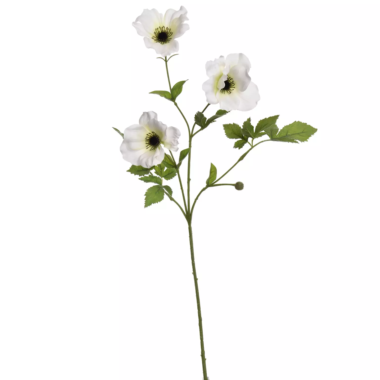 Kunstbloem Anemoonsteel 64cm - creme