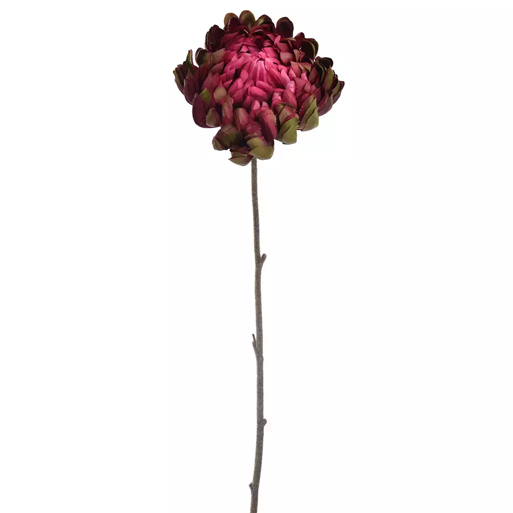 Kunstbloem Chrysant 69cm - Burgundy