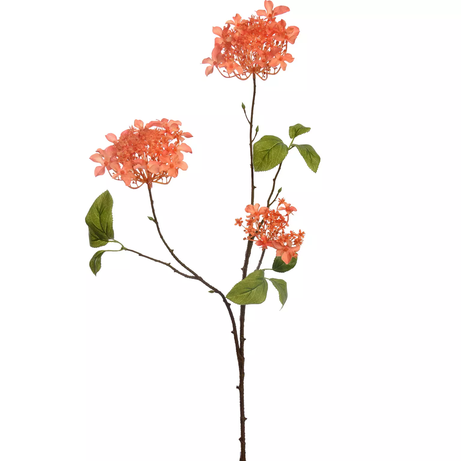Kunstbloem Hortensiasteel 70cm - oranje