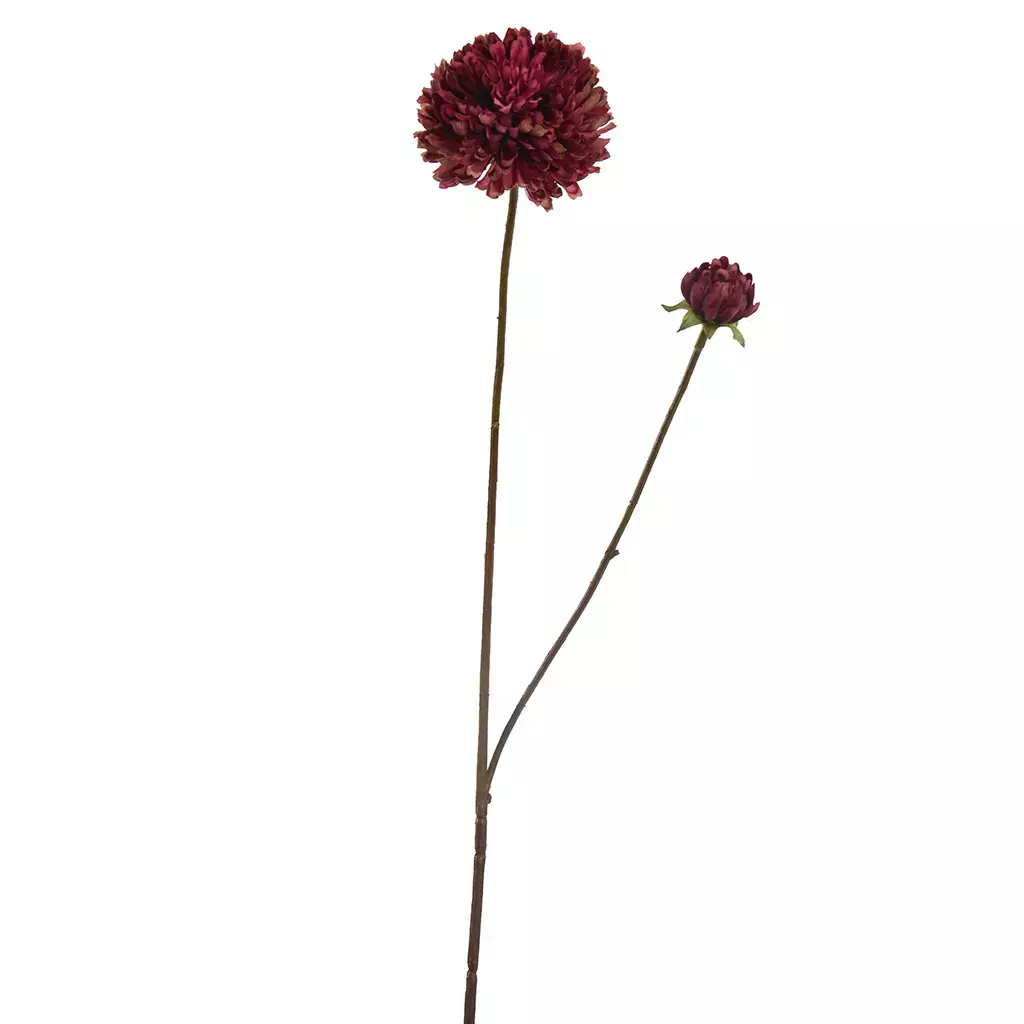 Kunstbloem Mini Chrysant 63cm - Burgundy