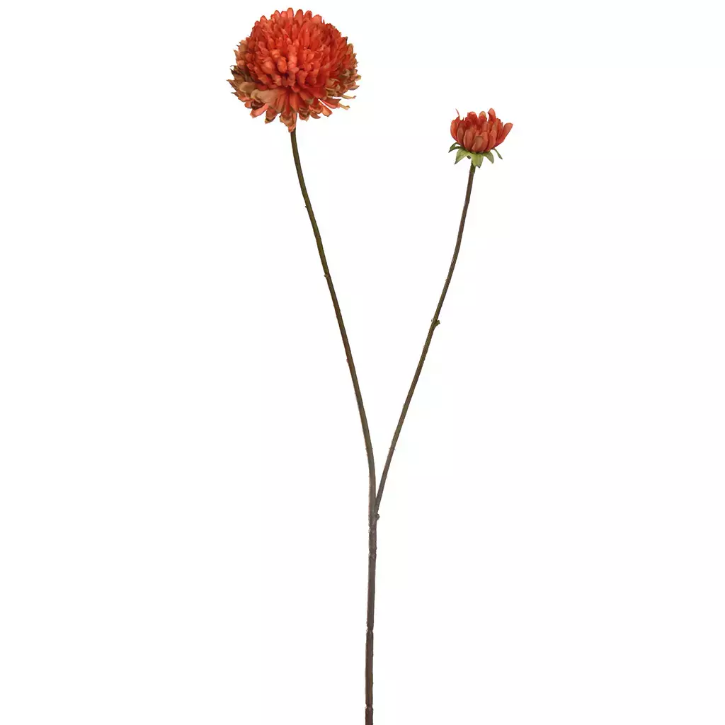 Kunstbloem Mini Chrysant 63cm - Oranje