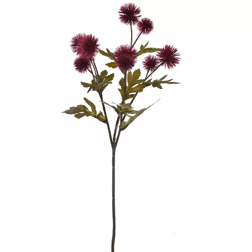 Kunstbloem Pompom 57cm - Burgundy