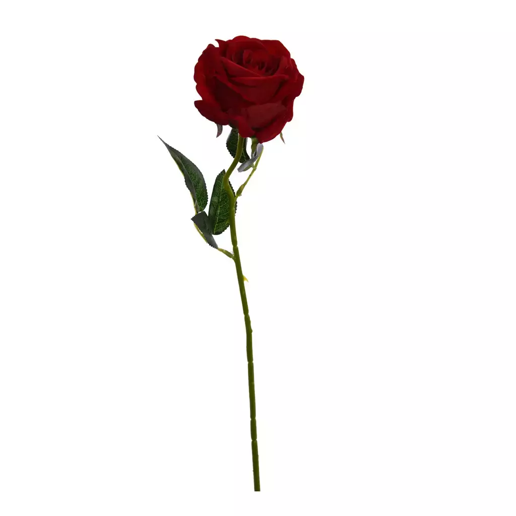 Kunstbloem Roos Velvet 61cm - Rood