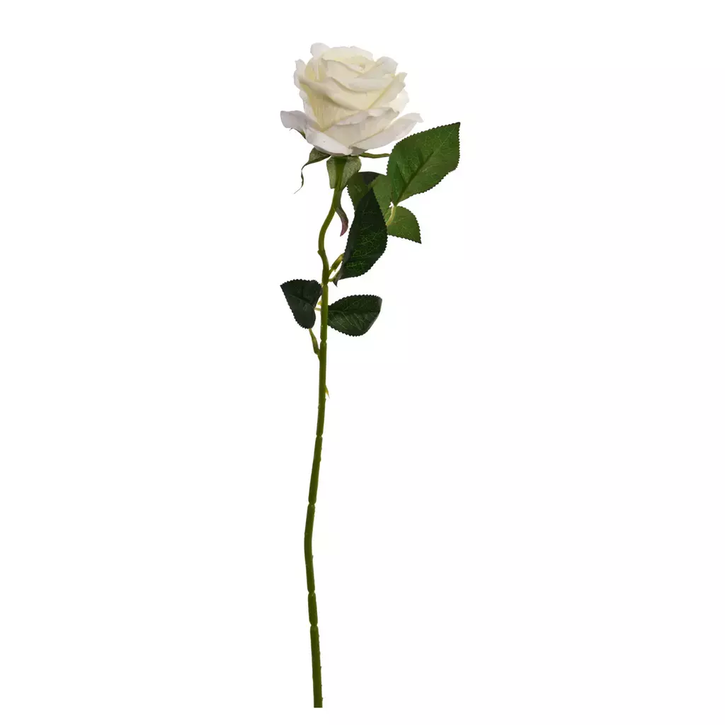 Kunstbloem Roos Velvet 61cm - Wit