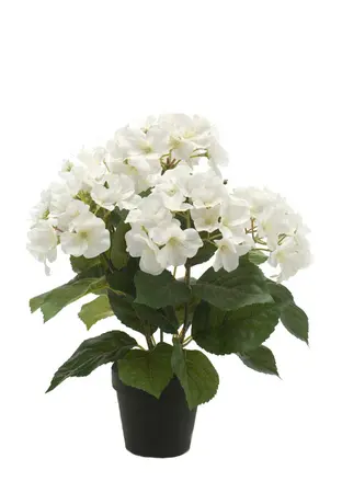 Kunst hortensia in pot creme