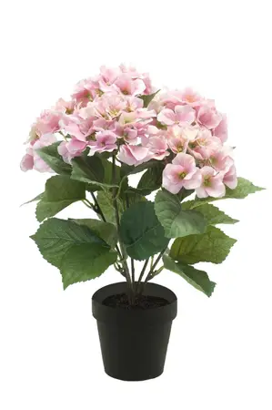 Roze kunstplant hortensia