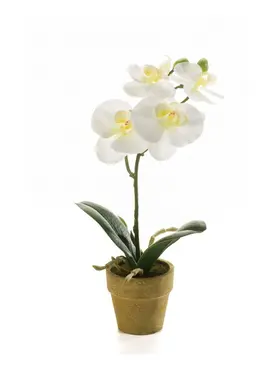 Mini kunst orchidee in pot - creme