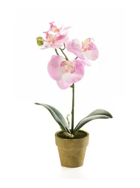Mini kunst orchidee in pot - roze