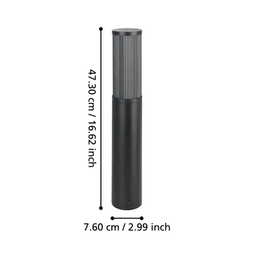 Lamp stnd salle 46.5cm ip54 zwart - afbeelding 4