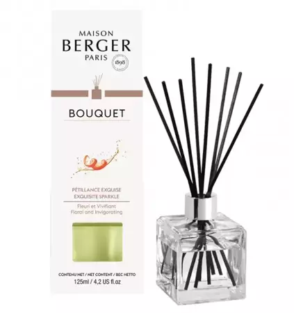Lampe Berger Parfumverspreider met sticks Cube 125ml Pétillance Exquise - afbeelding 1