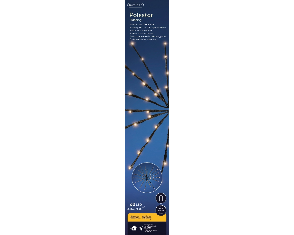 Led poolster d45cm zwart/klassiek warm