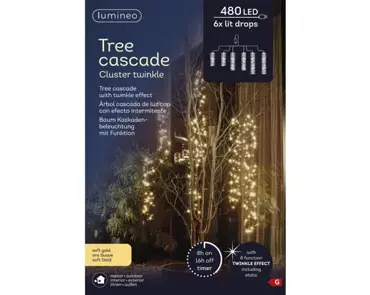Ledcascade cluster | 480 LED | 200 centimeter | zwart/soft gold - afbeelding 2