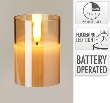 Ledkaars in glas 7cm - afbeelding 2