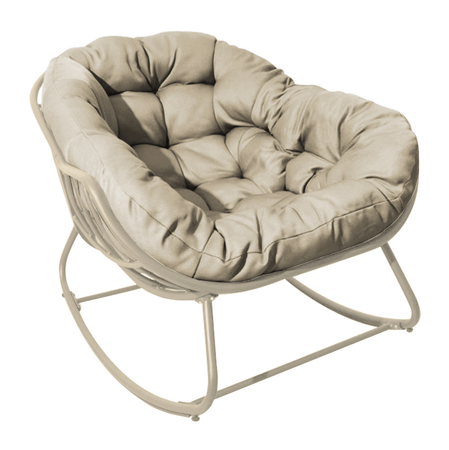 Lounge- schommelstoel Rocking Creme Frame Creme kussen - afbeelding 1