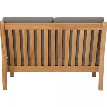 Loungebank teak incl. kussens 124cm