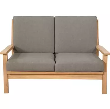 Loungebank teak incl. kussens 124cm