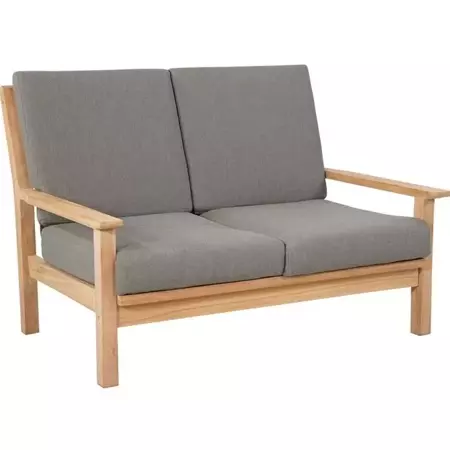 Loungebank teak incl. kussens 124cm