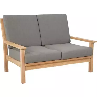 Loungebank teak incl. kussens 124cm