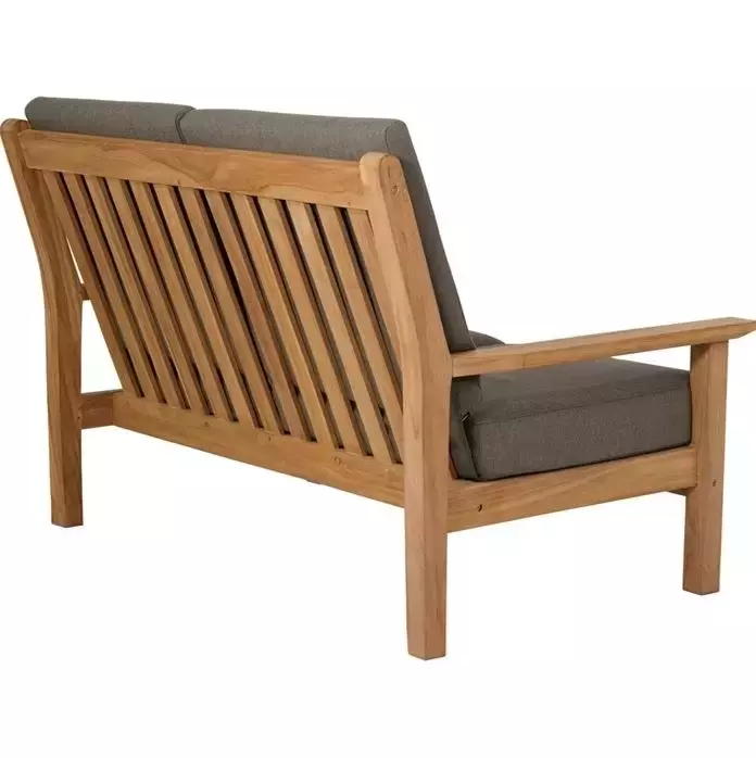 Nodig uit kapsel een paar Loungebank teak incl. kussens 124cm - Top Tuincentrum