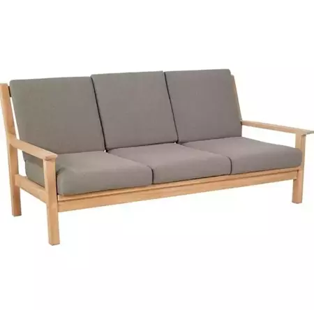 Loungebank teak incl. kussens 180cm