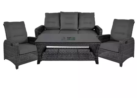 Loungeset Soho Forte (2xstoel/1xbank/1xkoffietafel) - afbeelding 1