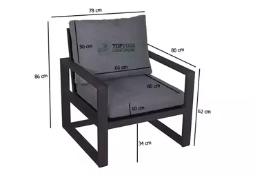 Loungestoel Pina Colada - Negro met afmetingen