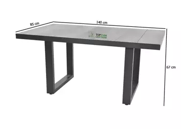 Lounge Tuintafel Hoog Prato Negro 140x85cm - afbeelding 2