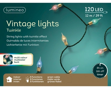 Lumineo 120 Led vintage verlichting 12m multi - afbeelding 3