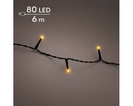 Lumineo basic kerstverlichting | 80 LED | 6 meter | klassiek warm - afbeelding 3