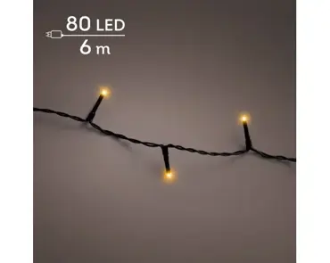 Lumineo basic kerstverlichting | 80 LED | 6 meter | klassiek warm - afbeelding 3