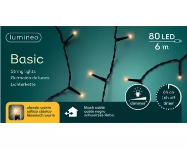 Lumineo basic Rice led 6m - 80l klassiek warm