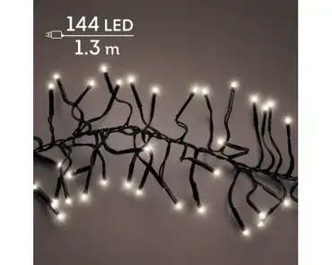 Lumineo cluster kerstverlichting | 144 LED | 1.3 meter | warm wit - afbeelding 3