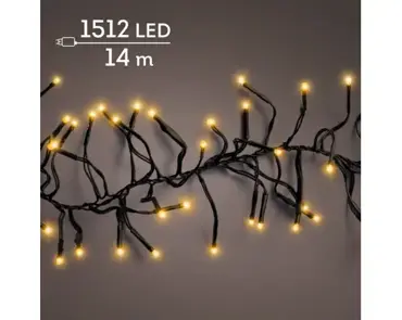 Lumineo cluster kerstverlichting | 1512 LED | 14 meter | klassiek warm - afbeelding 3