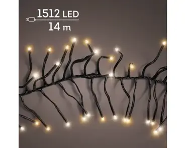Lumineo cluster kerstverlichting | 1512 LED | 14 meter | warm wit en klassiek warm - afbeelding 3
