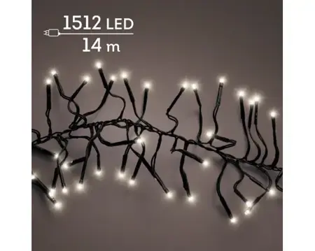 Lumineo cluster kerstverlichting | 1512 LED | 14 meter | warm wit - afbeelding 3