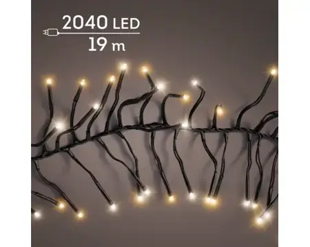 Lumineo cluster kerstverlichting | 2040 LED | 19 meter | warm wit en klassiek warm - afbeelding 3