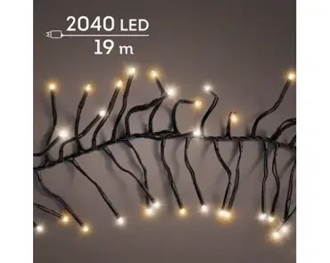 Lumineo cluster kerstverlichting | 2040 LED | 19 meter | warm wit en klassiek warm - afbeelding 3