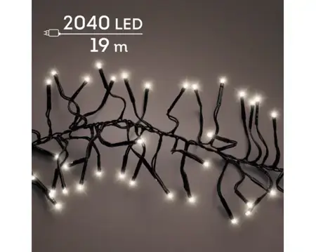 Lumineo cluster kerstverlichting | 2040 LED | 19 meter | warm wit - afbeelding 3