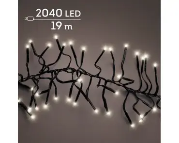 Lumineo cluster kerstverlichting | 2040 LED | 19 meter | warm wit - afbeelding 3