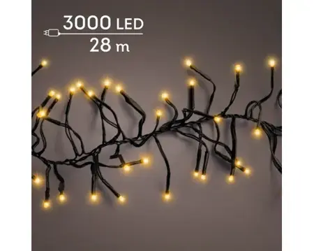 Lumineo cluster kerstverlichting | 3000 LED | 28 meter | klassiek warm - afbeelding 3