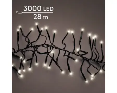 Lumineo cluster kerstverlichting | 3000 LED | 28 meter | warm wit - afbeelding 3