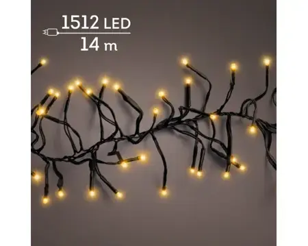 Lumineo cluster kerstverlichting | 512 LED | 14 meter | klassiek warm - afbeelding 3