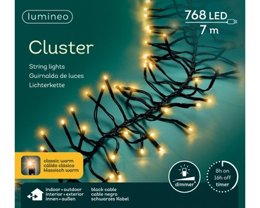 Lumineo cluster kerstverlichting | 768 LED | 7 meter | klassiek warm - afbeelding 1