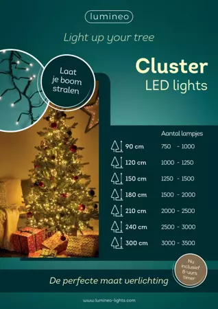 Lumineo clusterverlichting 2,4m - 288l klassiek wit - binnen/ buiten