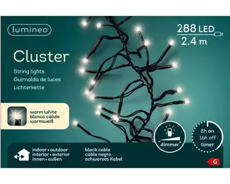 Lumineo clusterverlichting 2,4m - 288l warm wit - binnen/ buiten - afbeelding 1